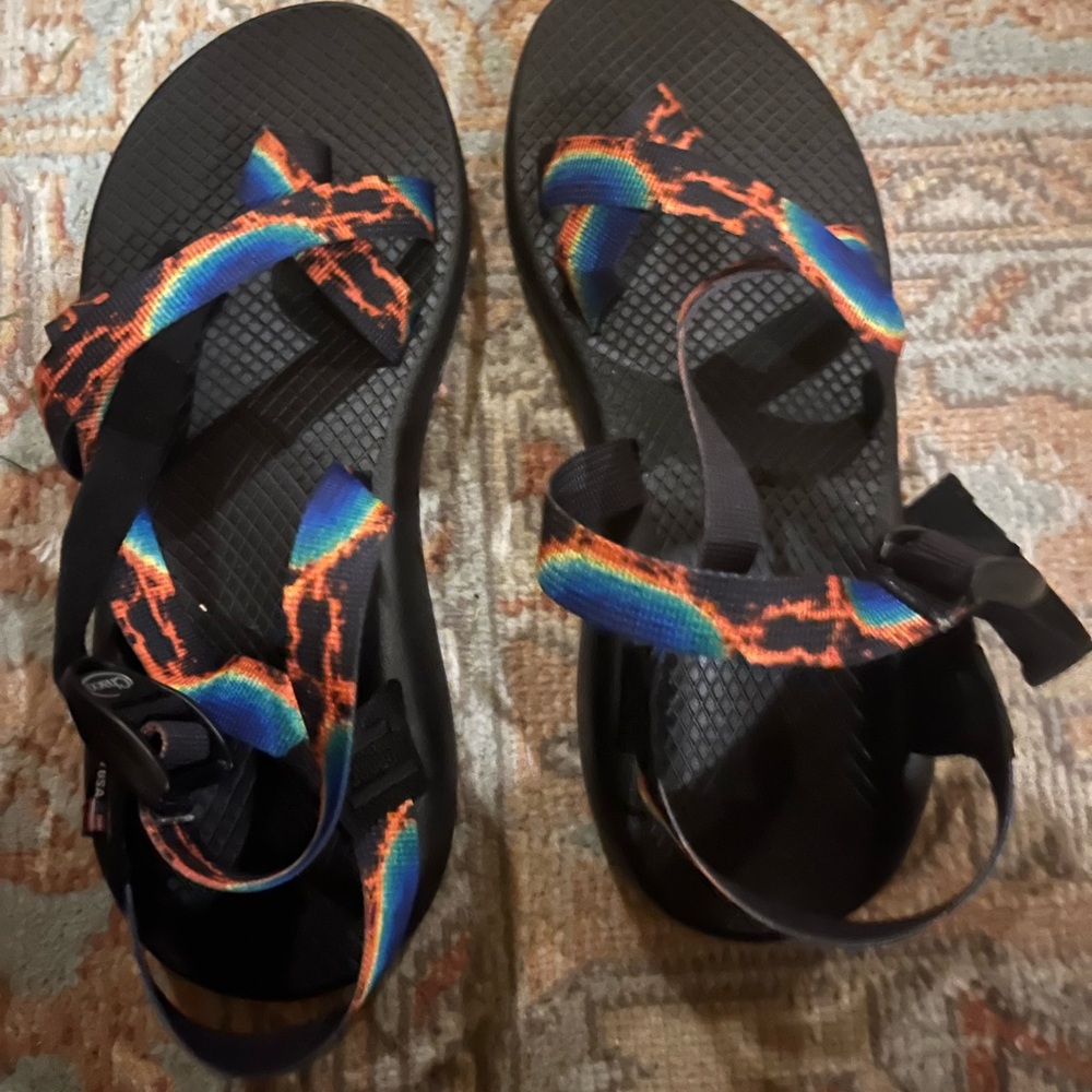 Chaco Sandals, Yellowstone pattern, adjustable straps.